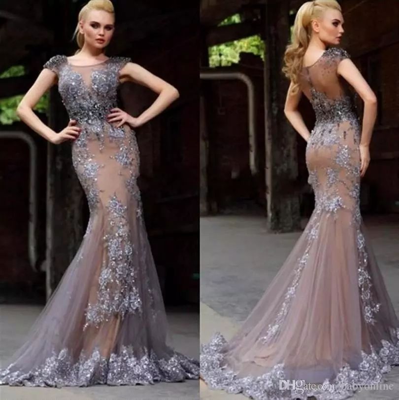 Cap Sleeve Mermaid Formal Dresses