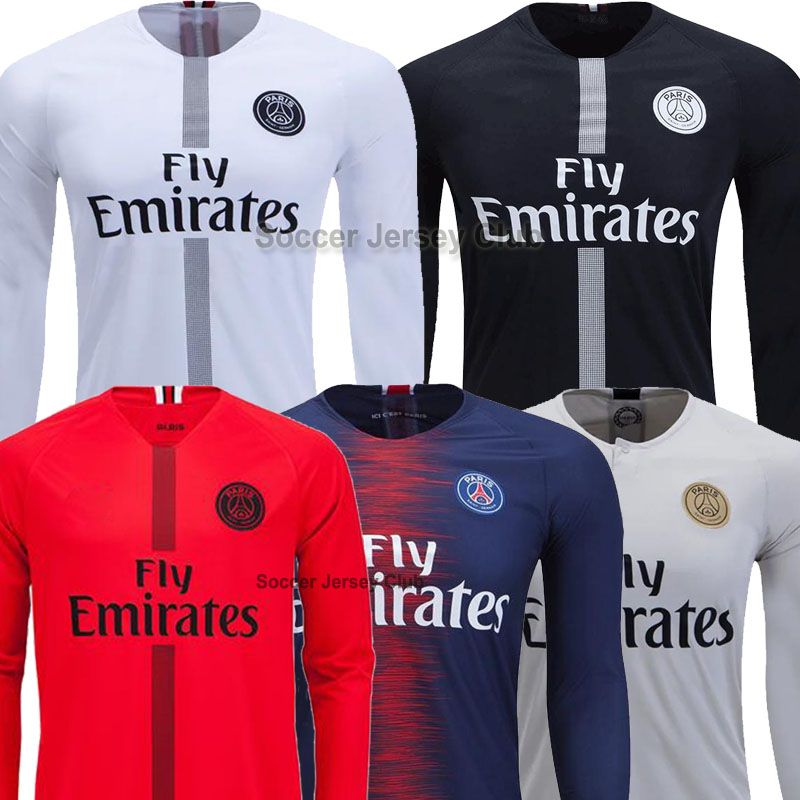 2018 18 19 PSG Long Sleeve Soccer Jersey Paris MBAPPE ...