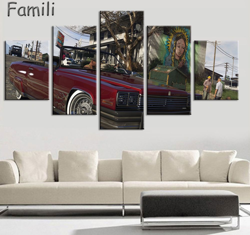 Compre 5 Peças Novo Produto Hd Gta 5 Papel De Parede Pintura Hd