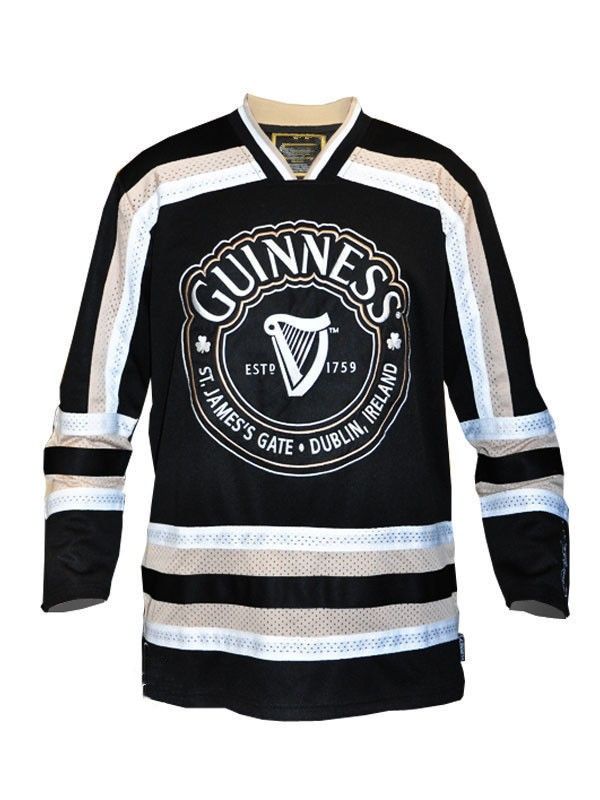 2020 Vintage Ireland Guinness Green Black 17 Hockey Jersey Embroidery