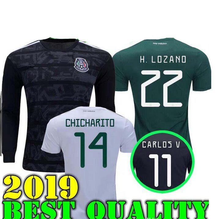 2019 GOLD CUP Black 2019 Mexico World Cup National Team Men Jersey 18 19 Mexico Home Green