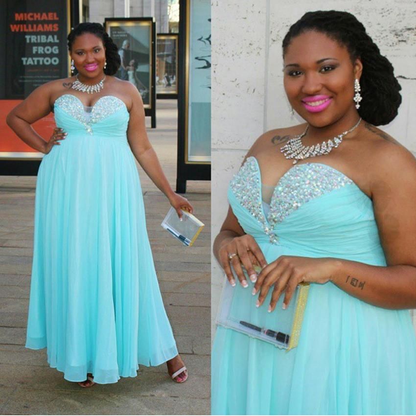 Plus Size Prom Dresses Aqua Color for Girls