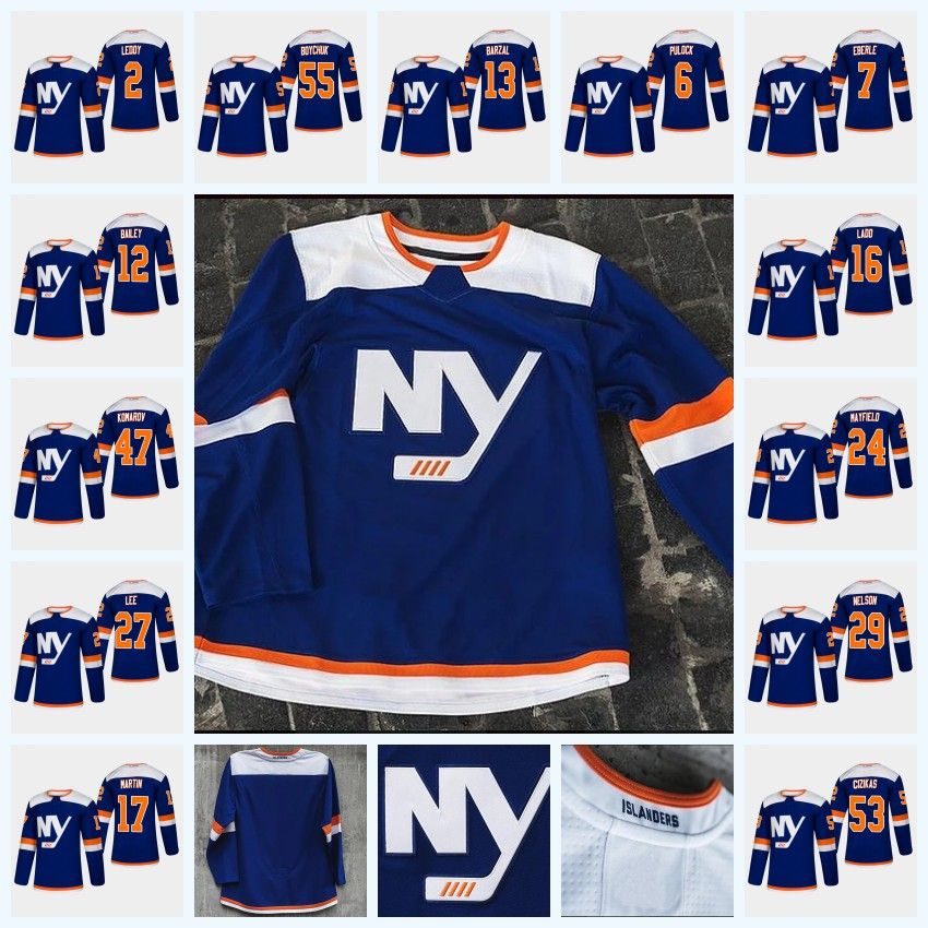 2019 Youth Mathew Barzal New York Islanders Third Jersey 47 Leo Komarov 27 Anders Lee 2 Nick 