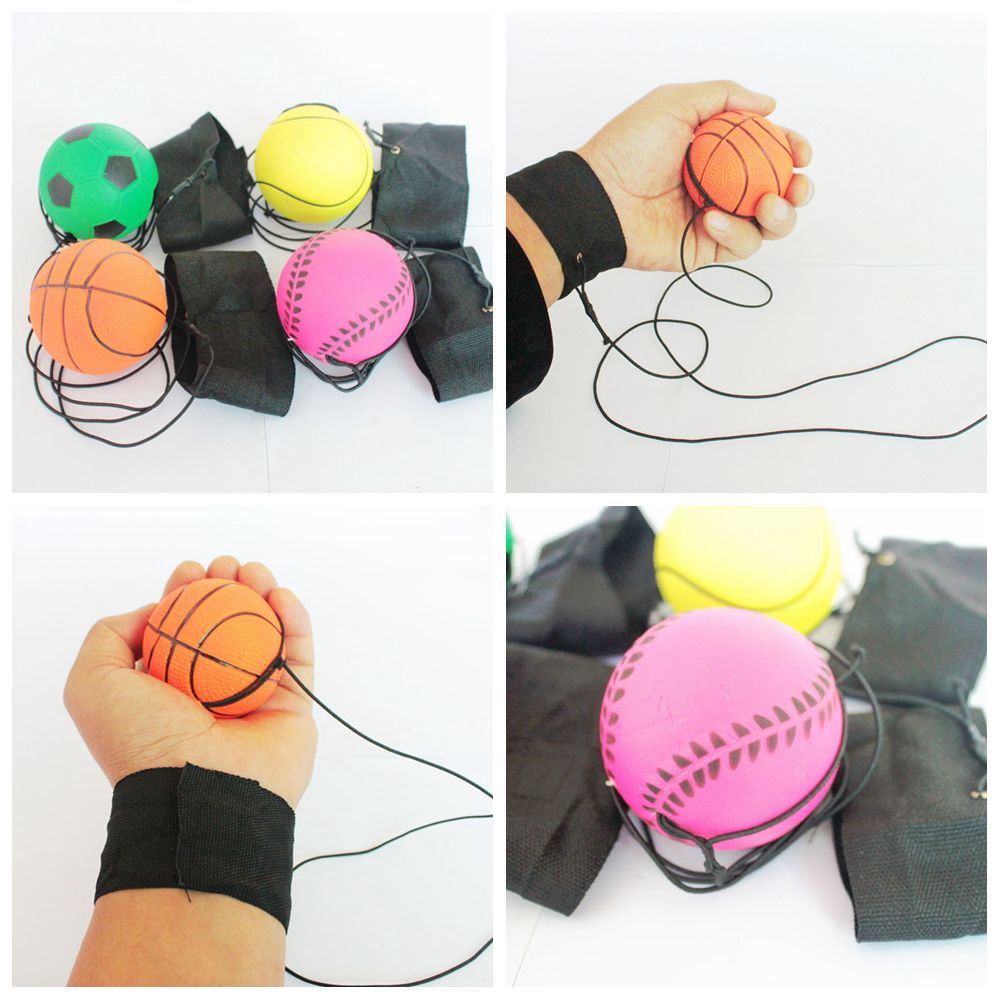 63mm Throwing Bouncy Ball Rubber Wrist Band Bouncing Balls Kids Elastic