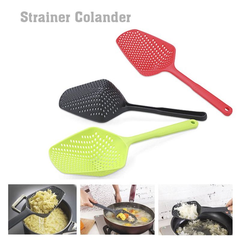 2020 Plastic Shovels Vegetable Strainer Scoop Nylon Spoon Large Colander Soup Filter Pasta Heat