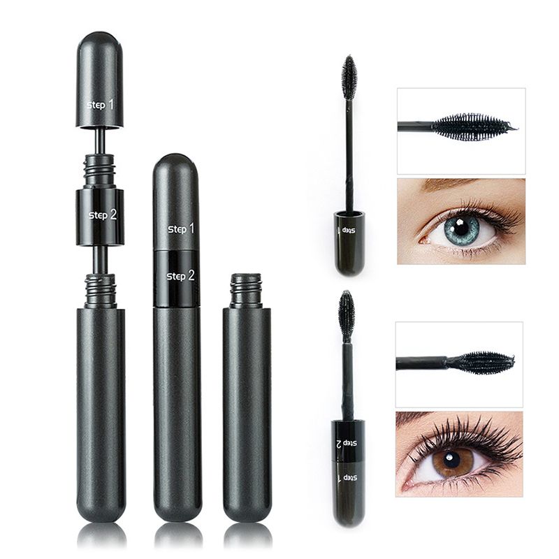Silicone Gel Brush Head Mascara Slender Curl Lasting 2 In 1 Long Thick