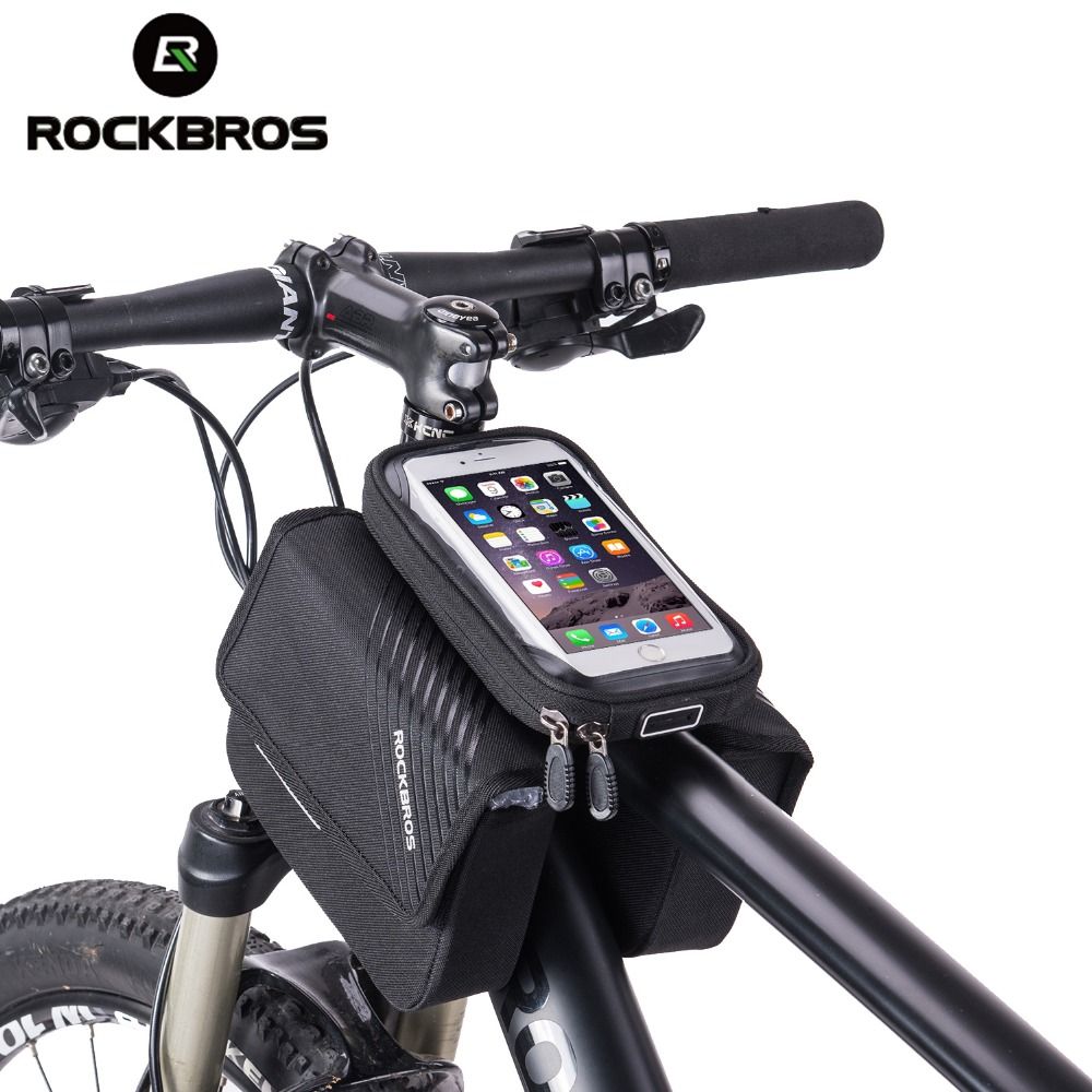 RockBros Bike Frame Bag for 6.0/" Touch Screen Waterproof Mobile Phone Bag Gray