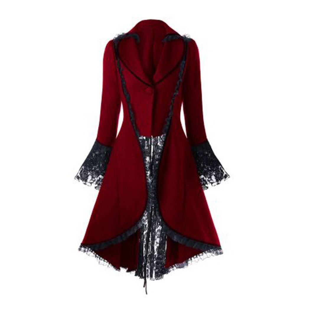 2019 NEUE Gothic Style Frauen Retro Steampunk Flare Sleeve Frack Lace Up Verband Trim Mantel Revers Jacke Viktorianischen Punk Button Mäntel 2019 NEUE Gothic Style Frauen Retro Steampunk Flare Sleeve Frack Lace Up Verband Trim Mantel Revers Jacke Viktorianischen Punk Button Mäntel