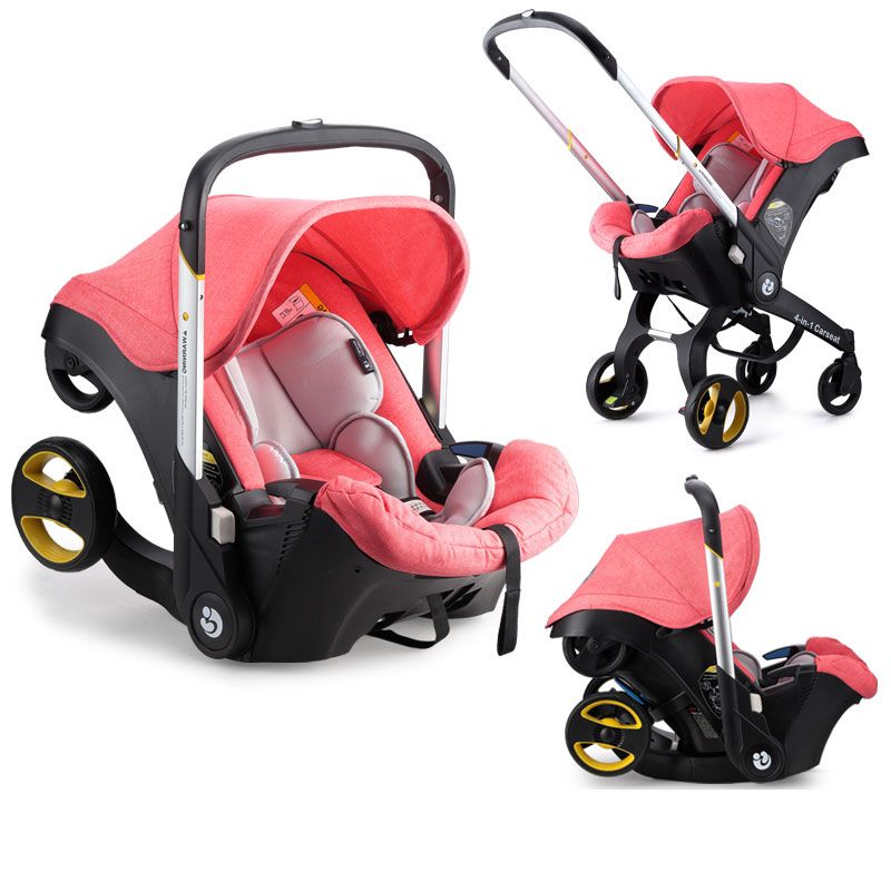 4 In 1 Car Seat Stroller Newborn Baby Carriage Bassinet Wagen Portable Travel System With Comfort