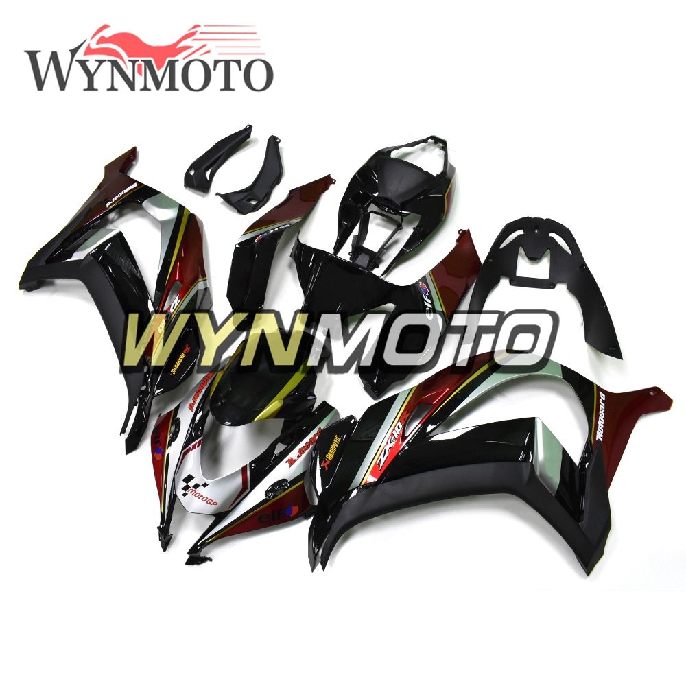 Black Red Gold Cowlings Injection Ninja Zx 10r 16 18 Full Fairings
