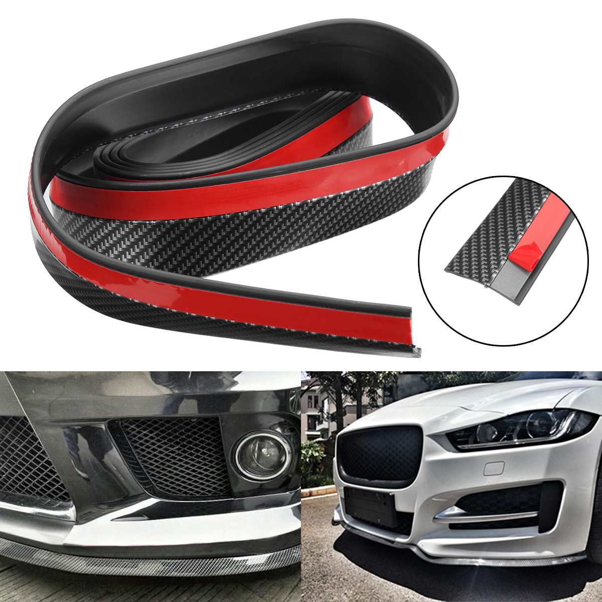 2020 2.5M Carbon Fiber Color Car Front Bumper Spoiler Lip Splitter