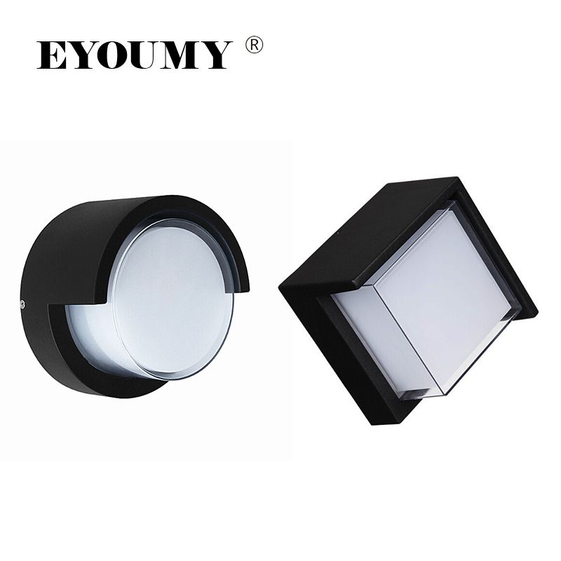 Eyoumy Outdoor Wall Sconce 12w Led Lamps Waterproof Indoor Modern Low Profile Mount Lighting Fixtures White Warm For Porch Courtyards