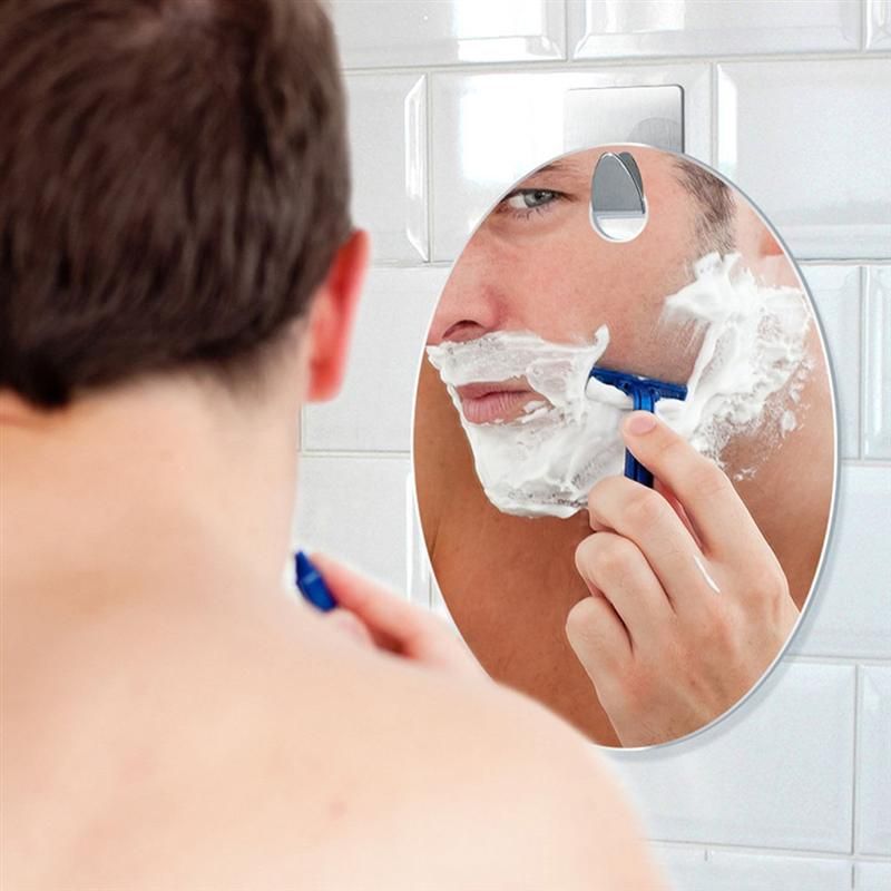 360 Degree Rotating Round Fogless Shaving Mirror Anti Fog Shower Easy To Clean Bathroom Hanging Up