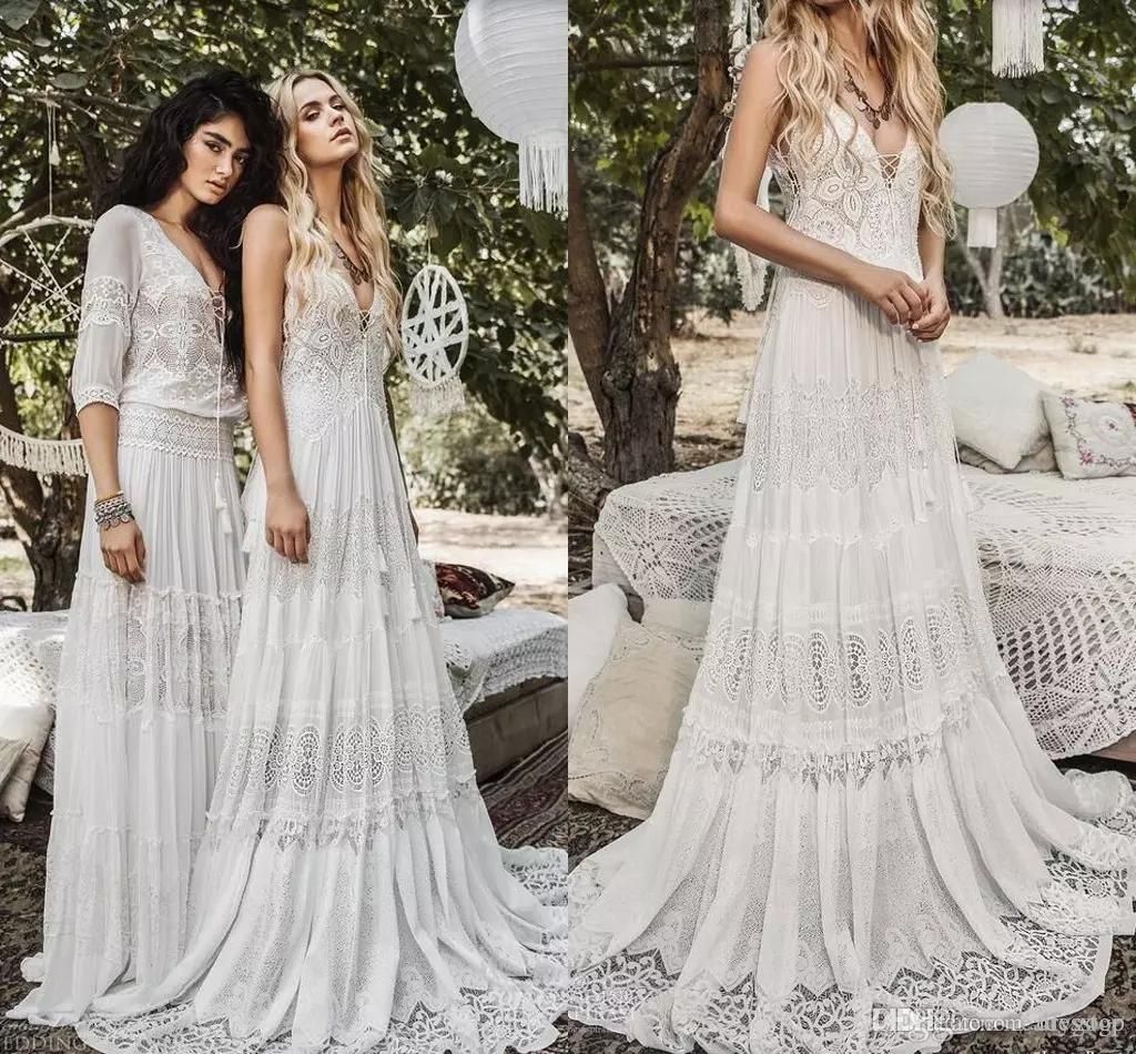 flowy boho wedding dress