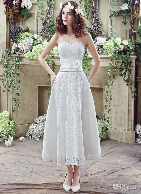 Discount Sexy White Elegant Dresses Sweetheart A Line Long Lace Wedding