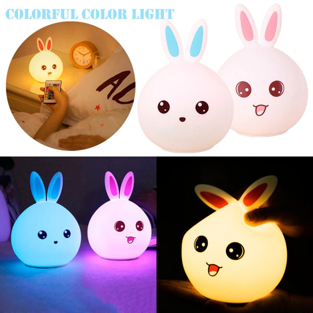 Pour Enfants Lapin Sensor De Contrôle Bébé Silicone Capteur Lampe Touch Chevet Veilleuse Led Multicolore Animal 9WHIDE2Y