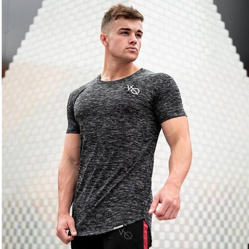 Fashion Men`s Casual Slim Fit t shirt Muscle Tops Casual Body Building t-shirt