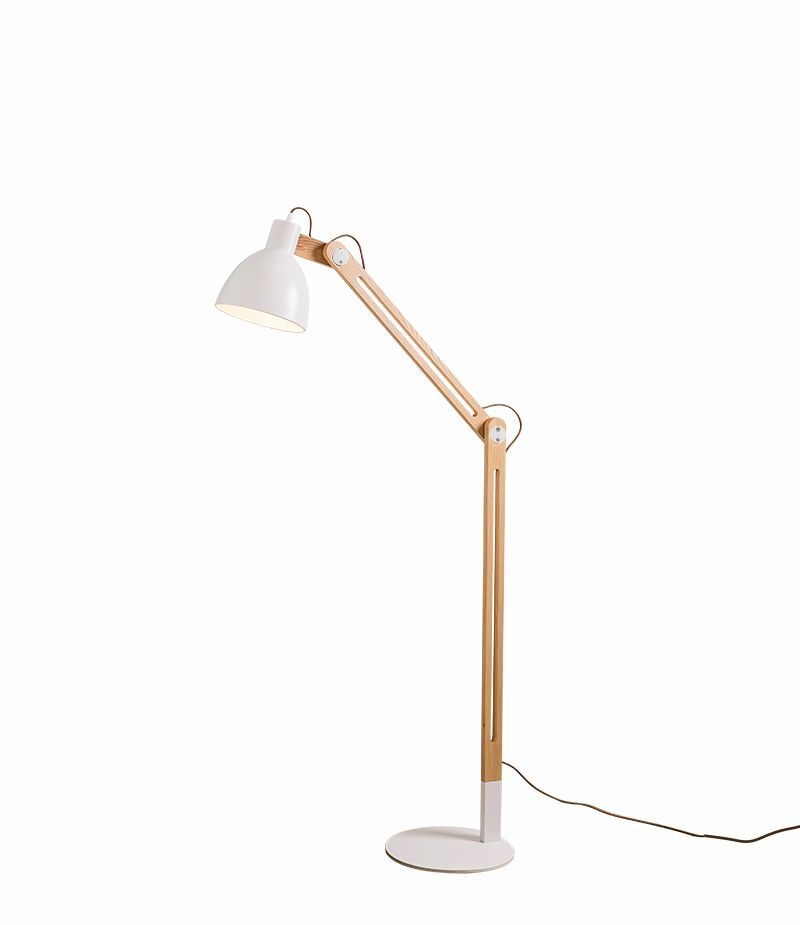Floor Lamps Ac110v Led Lamp Natural Wooden Swing Arm Table For Living Rooms Bedrooms Studio Study And Office With Light Source