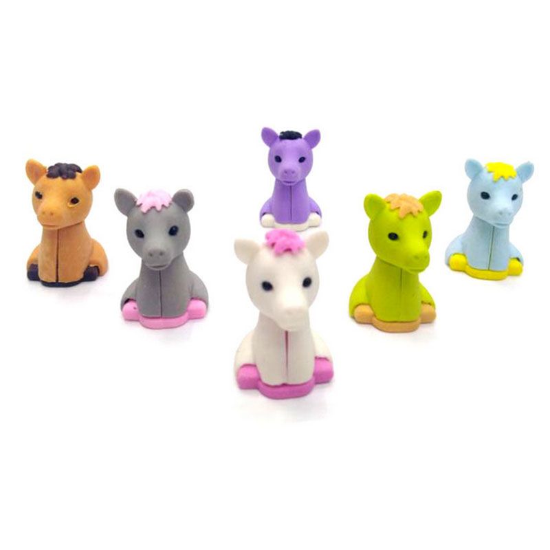 2020 3D Creative Horse Eraser Animal Removable Rubber Eraser Stationery