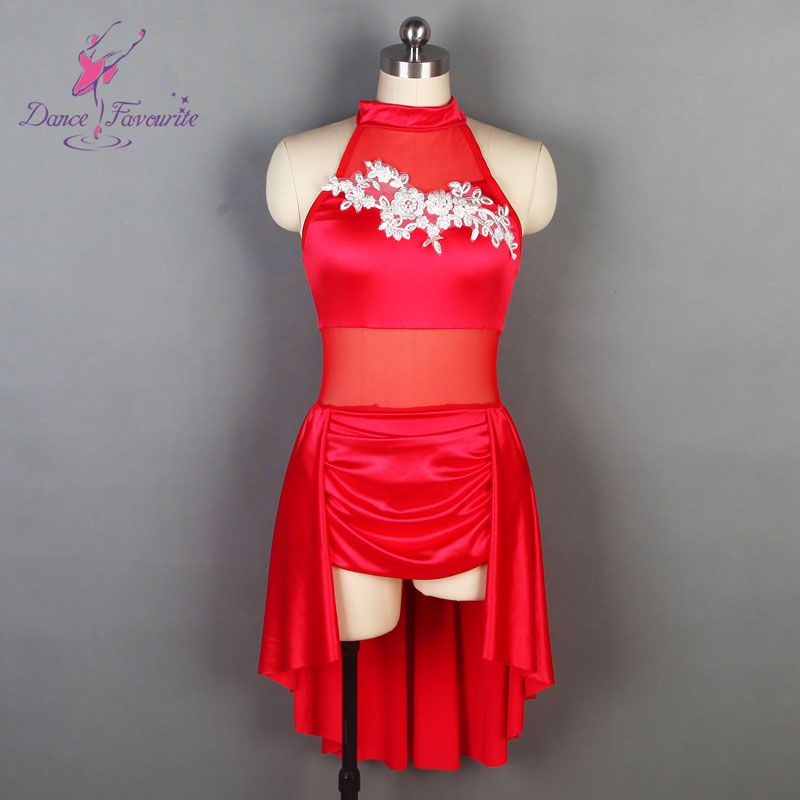 2020 New !Red Satin Bodice Ballet Dance Dress For Girls & Women Lyrical