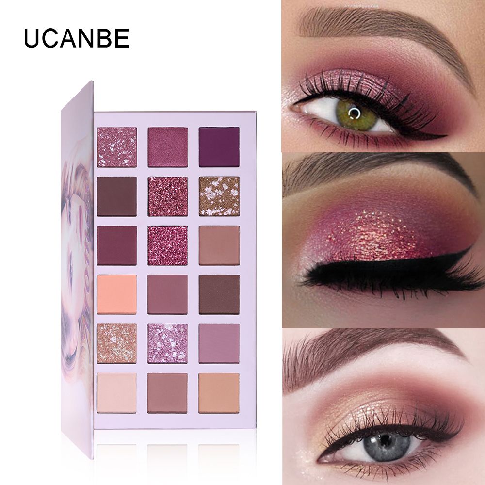 UCANBE 18 Colors Aromas Nude Eyeshadow Palette Long Lasting Multi Reflective Shimmer Matte Glitter Pressed Pearls Eye Shadow Makeup Pallets