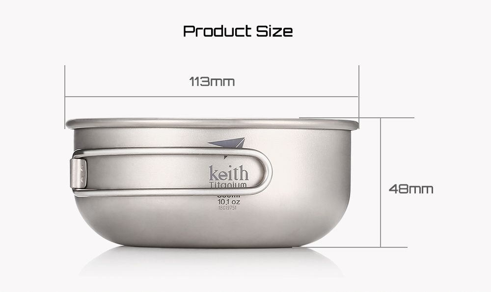 Keith Ultralight Titanium Plate Outdoor Camping Travel Cooking Bowl Tableware