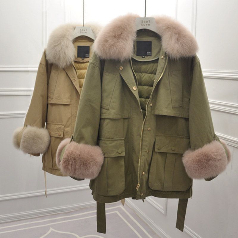 manteau hiver femme vrai fourrure