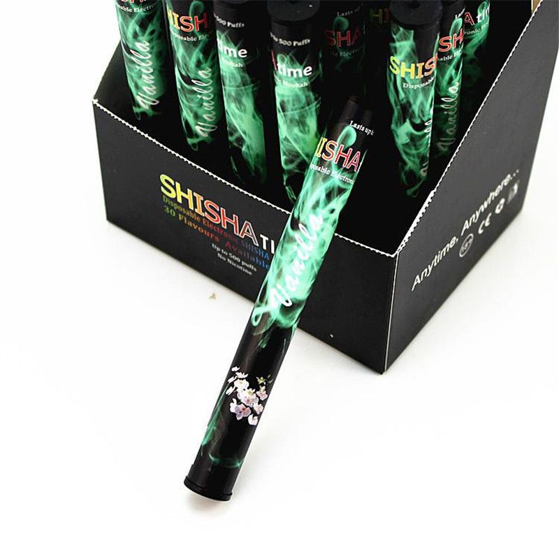 100 Quality Wholesale ShiSha Time E Hookah 500 Puffs Pipe Pen Electronic Cigarette Stick Sticks