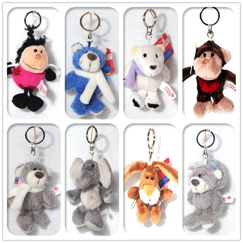 2021 10CM Kids NICI Plush Doll Small Pendant Toy,Bear Rabbit Dog Monkey