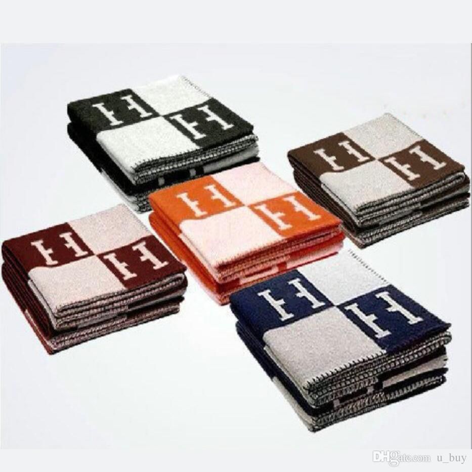Letter H Cashmere Blanket Crochet Soft Wool Scarf Shawl Portable Warm