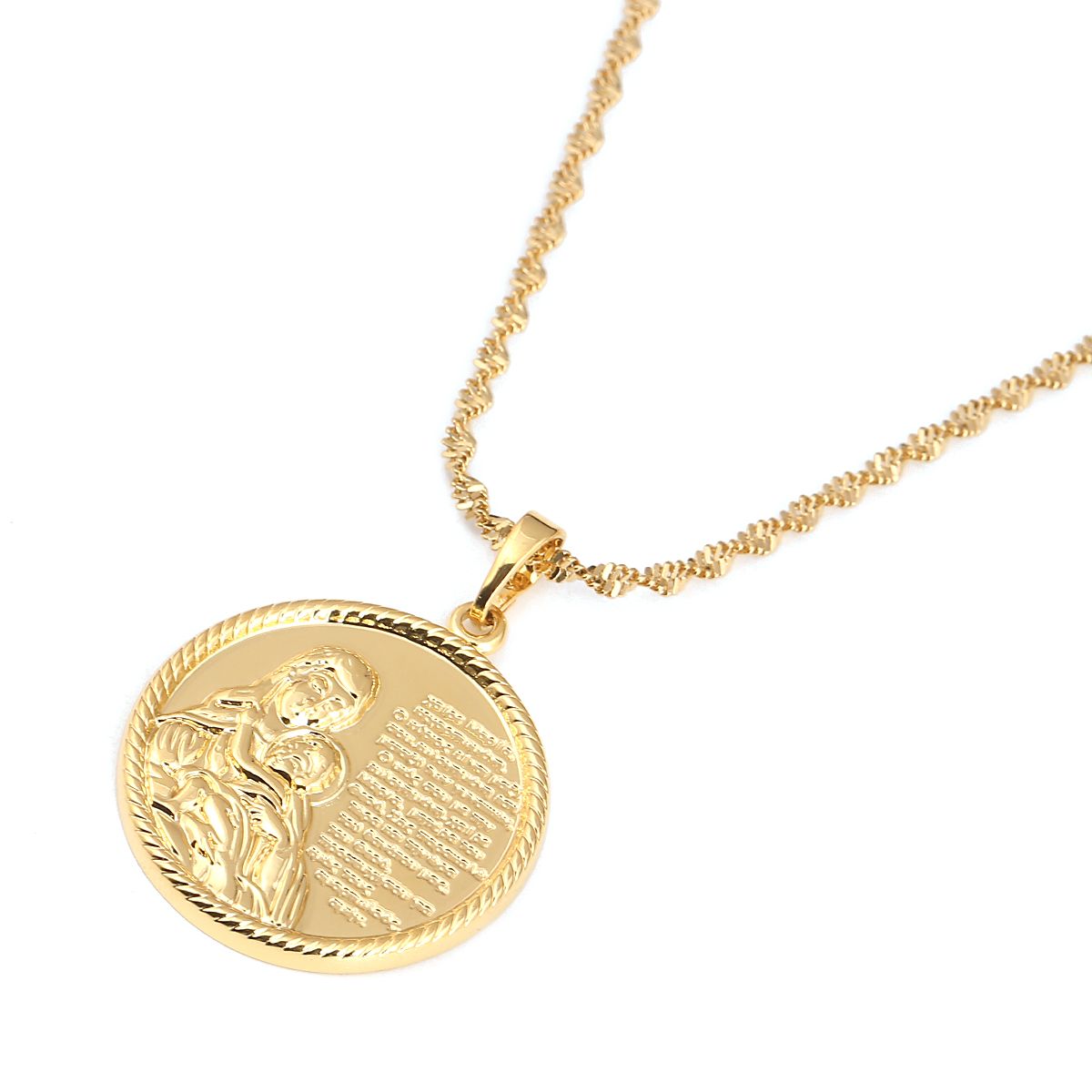 Wholesale Religious Jewelry Gold Color Virgin Mary Pendants Necklaces