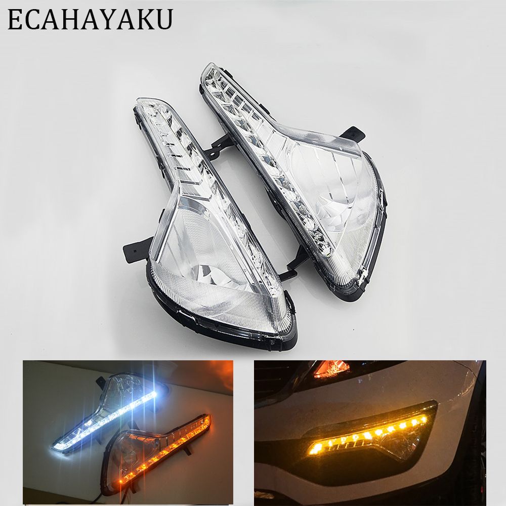 ECAHAYAKU Car Flashing For Kia Sportage 2011 2012 2013 2014 LED Day DRL
