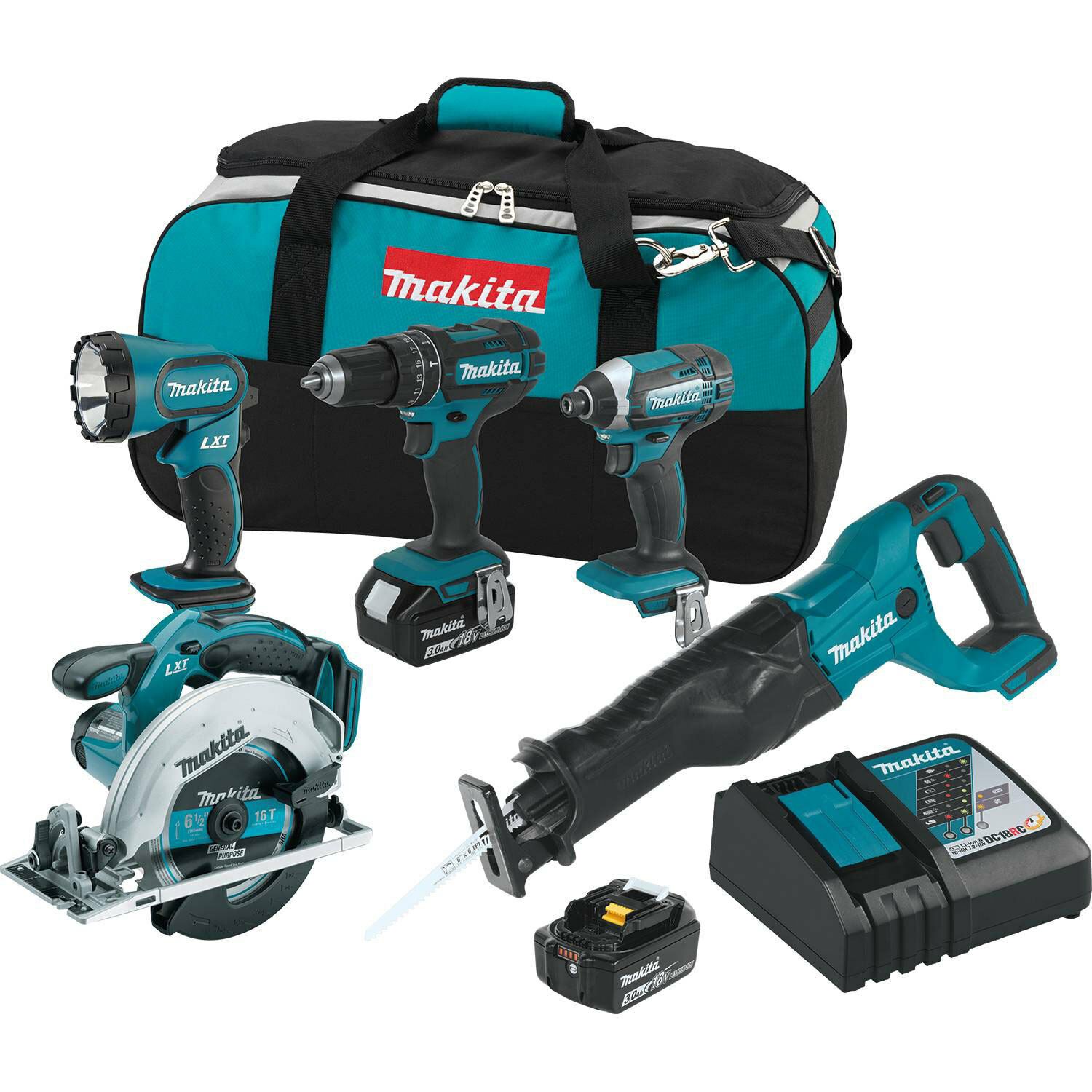 2020 Makita XT505 18 Volt 5 Tool 3.0Ah Lithium Ion Cordless Power Tool