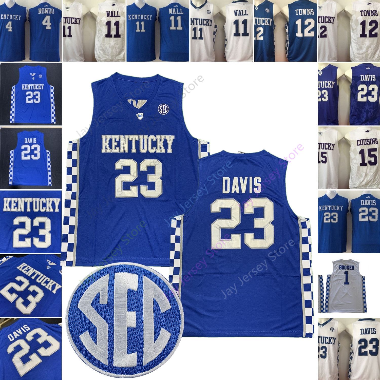 2019 NCAA Kentucky Wildcats Basketball Jersey College Rajon Rondo John