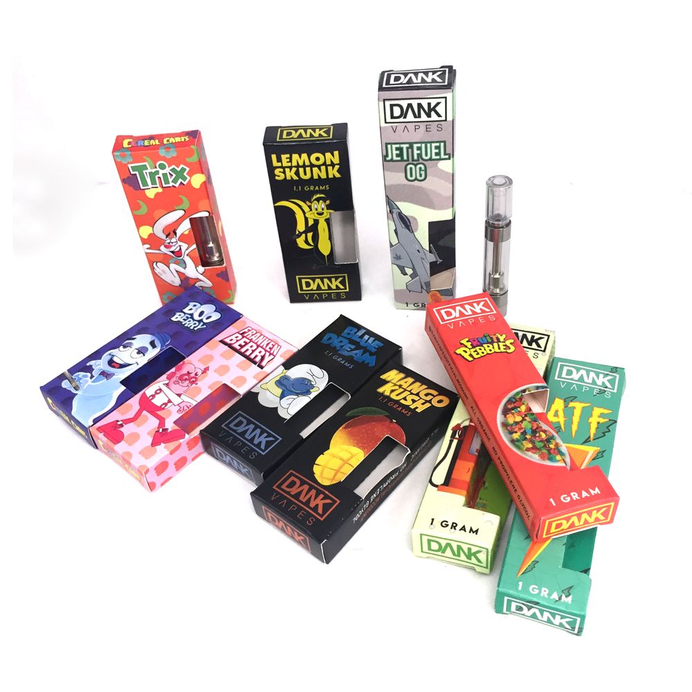 Newest Cereal carts Dank Vapes Packaging Carts Packaging paper Box with 1 0ml Full Gram Dank G5 M6T10 Cartridge 510 atomizer vaporizer