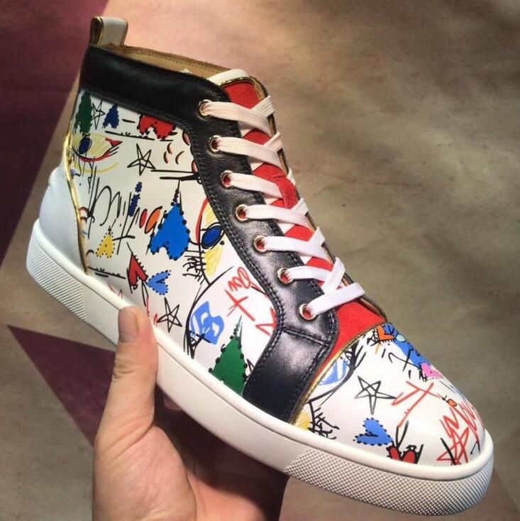 moda clásica 2015 con cordones de diseñador graffiti altos moda clásica 2015 con cordones de diseñador graffiti altos