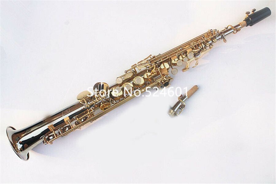 2021 High Quality Soprano Saxophone B Flat Sliver Body Brass Keys Professional Musical