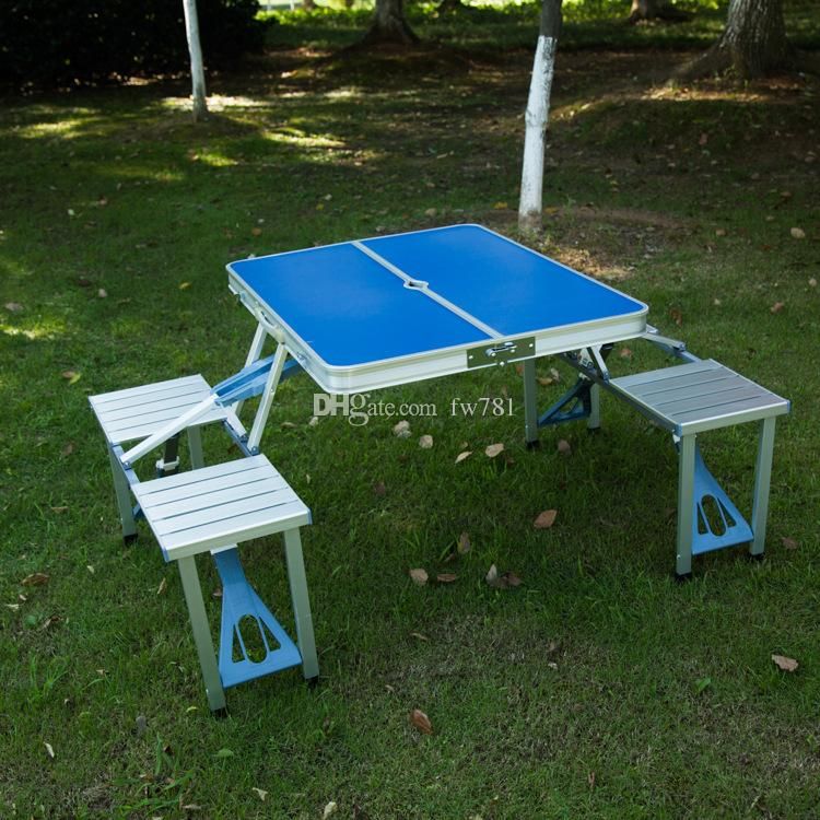 New Smartlife High Quality Outdoor Aluminum Split Folding Tables And Chairs Portable Barbecue Picnic Tables Chairs