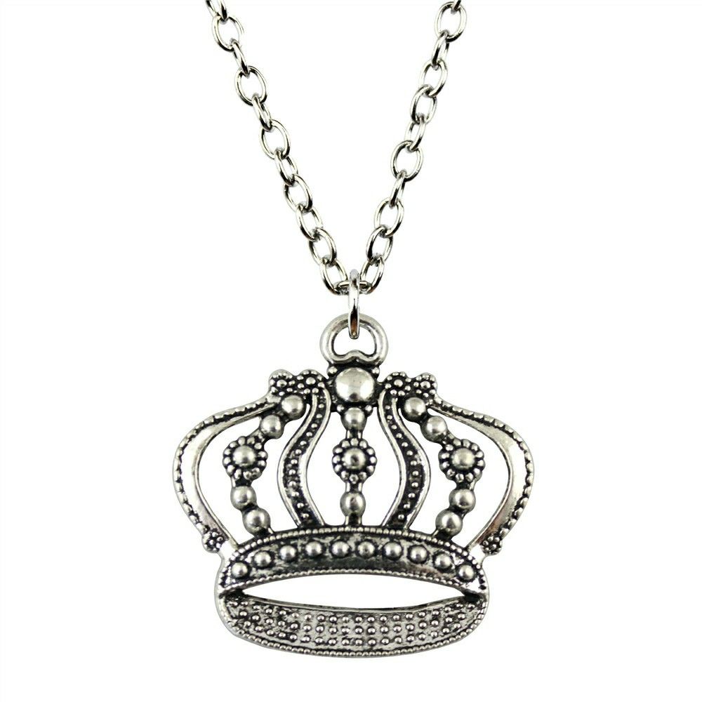 Whole Big Crown Antique Silver Color 42x41mm Pendant Necklace Whole Big Crown Antique Silver Color 42x41mm Pendant Necklace Jewelry Fashion For Women Drop Necklaces Ruby