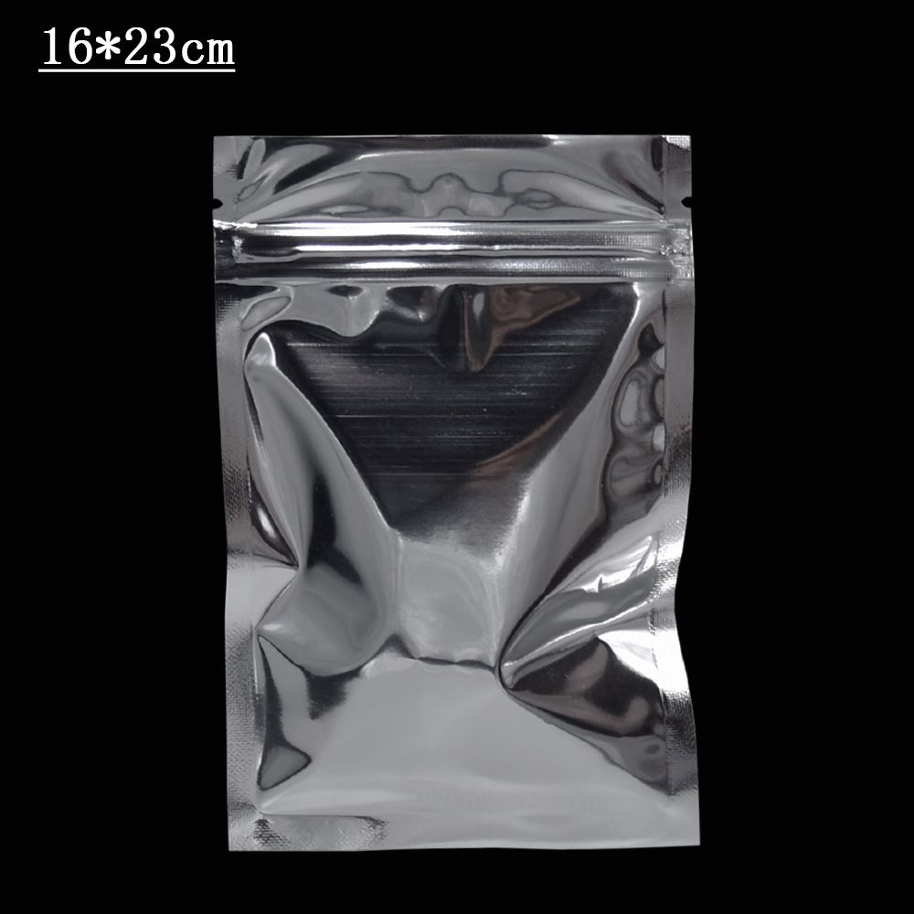 2021 16*23cm Metallized Silver Zip Lock Package Bags Smellproof Food