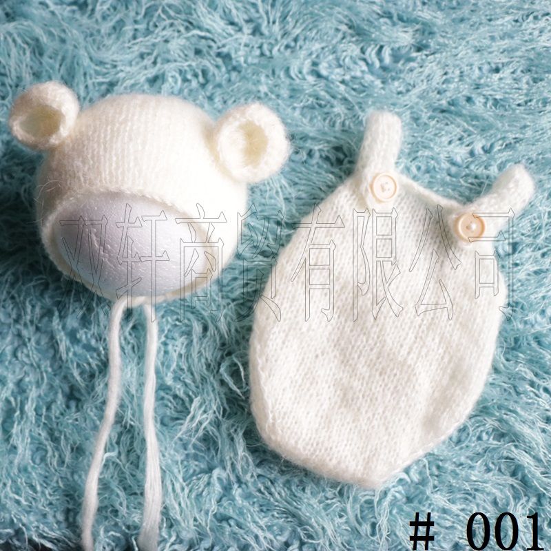 2019 Handcraft Baby Hand Knit Mohair Bonnet Pants On Baby Shower