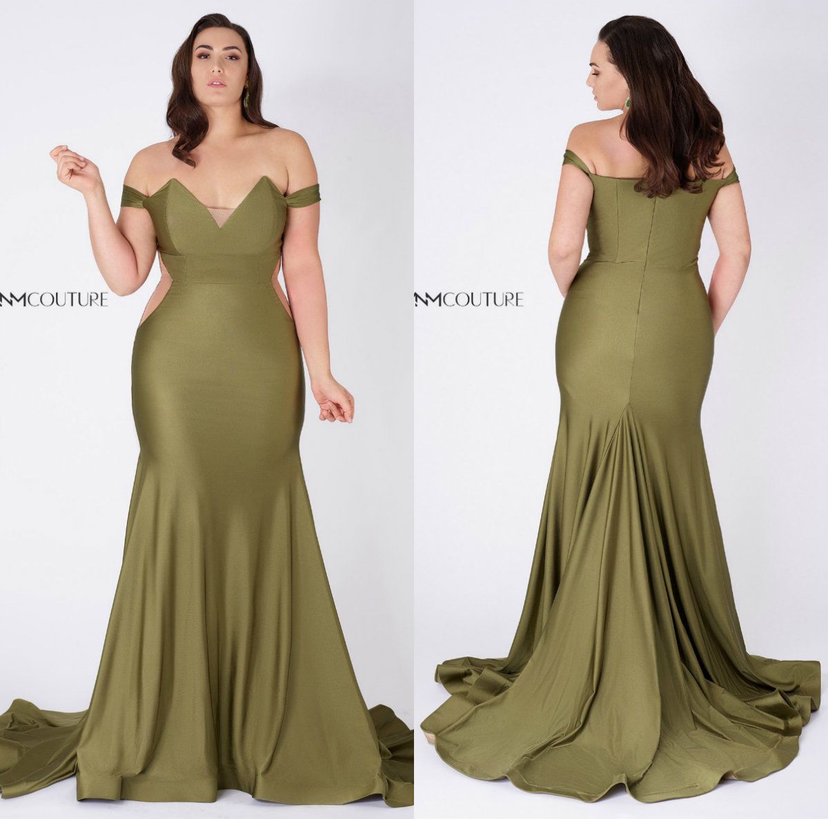 olive green plus size dress