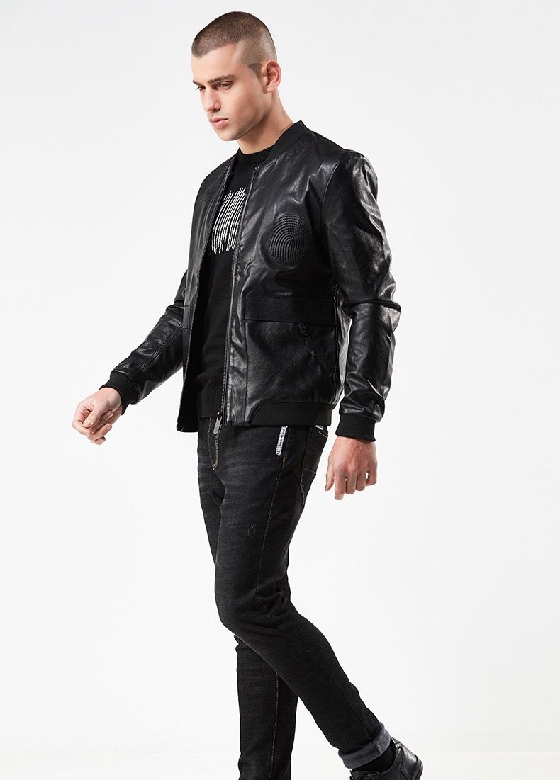 Men S 14 Spring And Autumn New Short Style Leather Jacket Thin Young Pu Coat For European American Cross Border Locom