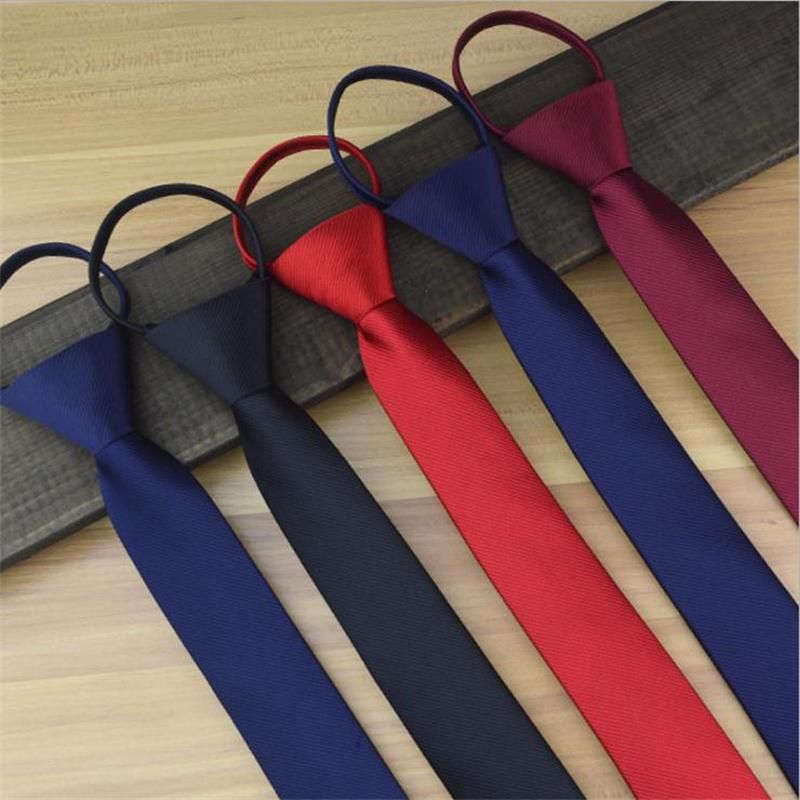 Drawstring Tie 8cm 5cm Dot Strip Business Necktie Ready Knot Polyester