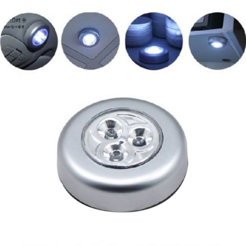 Wireless Stick On Night Light Under Cabinet Lights Battery Powered Push Lamp With Self Adhesive Sticker Led