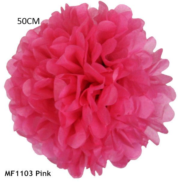 high quality20inch 50cm 3pcs lot giant tissue paper flowers pom pom decoration hanging birthday marriage baby shower party decor giant tissue paper flower