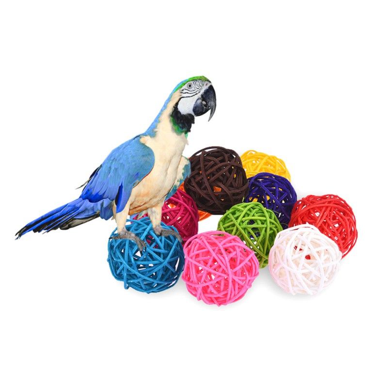 Pet Bird Cage Accessories Parrot Bird Toys Colorful Rattan Small Pet