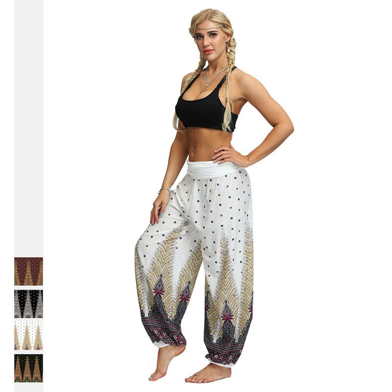 2019 Women S Wide Leg Boho Yoga Harem Pants Sport Comfy Thailand