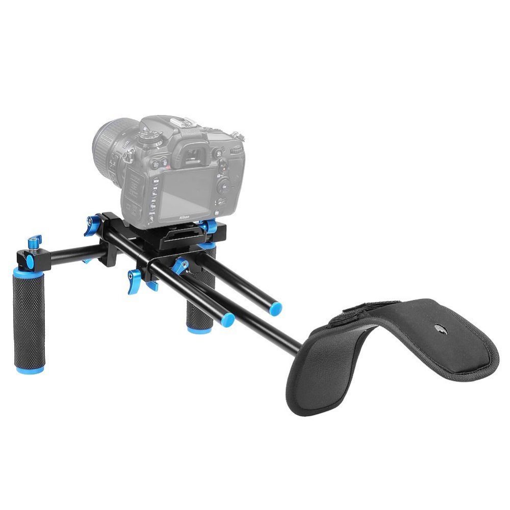 2021 DSLR Shoulder Mount Support Rig With Camera/Camcorder Mount Slider
