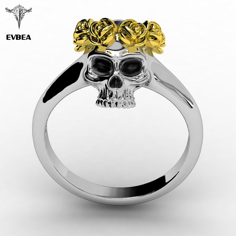 Evbea Skull Ring Vintage Wedding Rings For Women Fashion Yellow